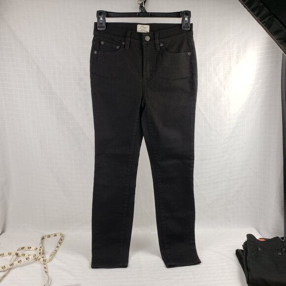 J Crew 25P Black Lookout Jeans Denim Skinny High Rise Pockets Petite - Picture 1 of 8